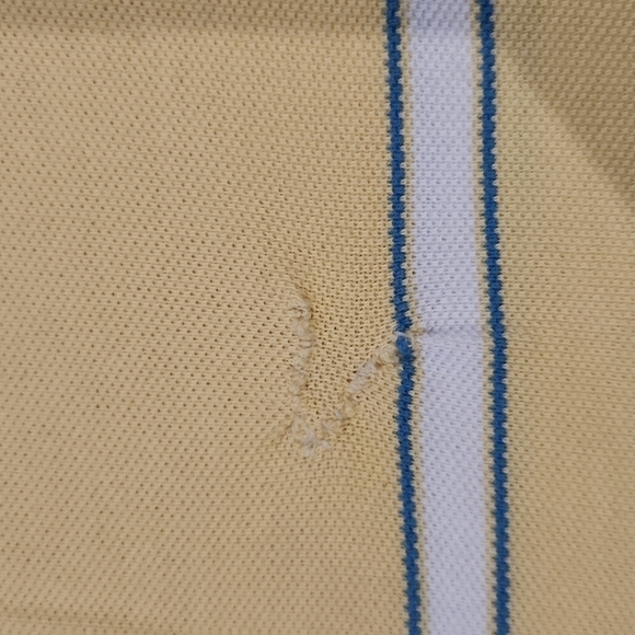 3/$20 Tommy Hilfiger Yellow Stripes Polo Shirt - Picture 4 of 9